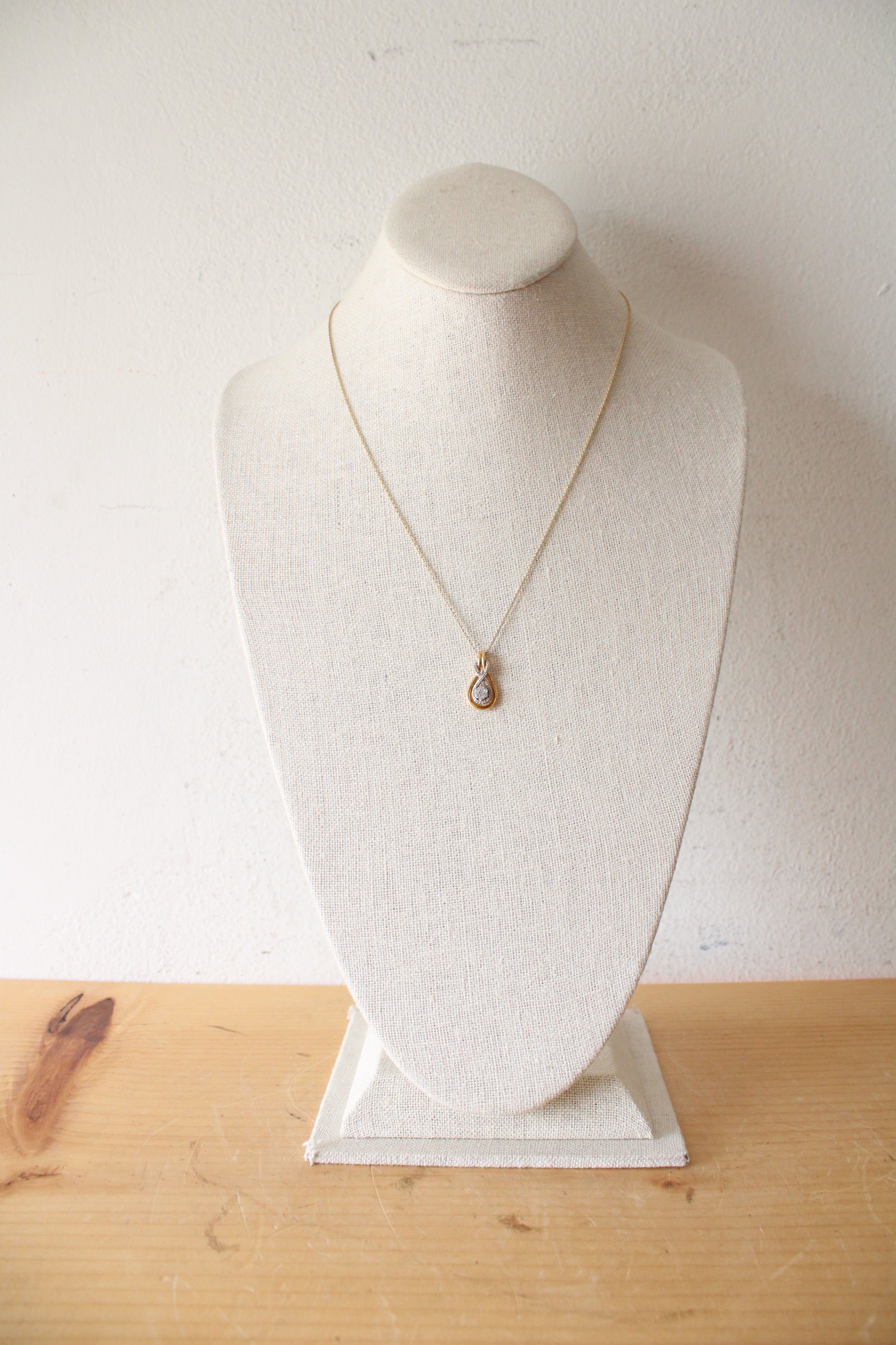 Two-Toned Gold Infinity Pendant Necklace
