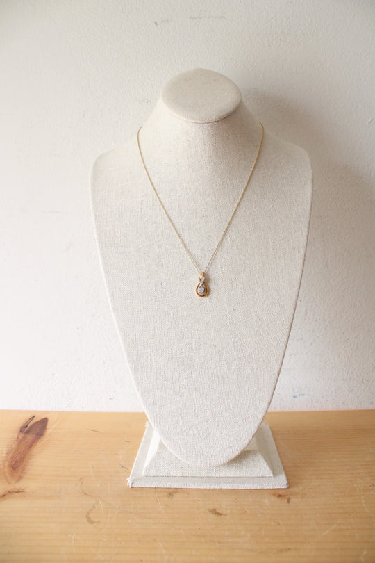 Two-Toned Gold Infinity Pendant Necklace