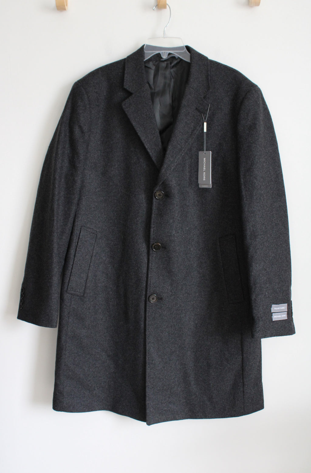 NEW Michael Kors Kavon Classic Fit Gray Wool Trench Coat | 42R