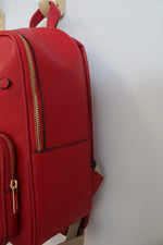 Michael Kors Red Medium Zip Backpack