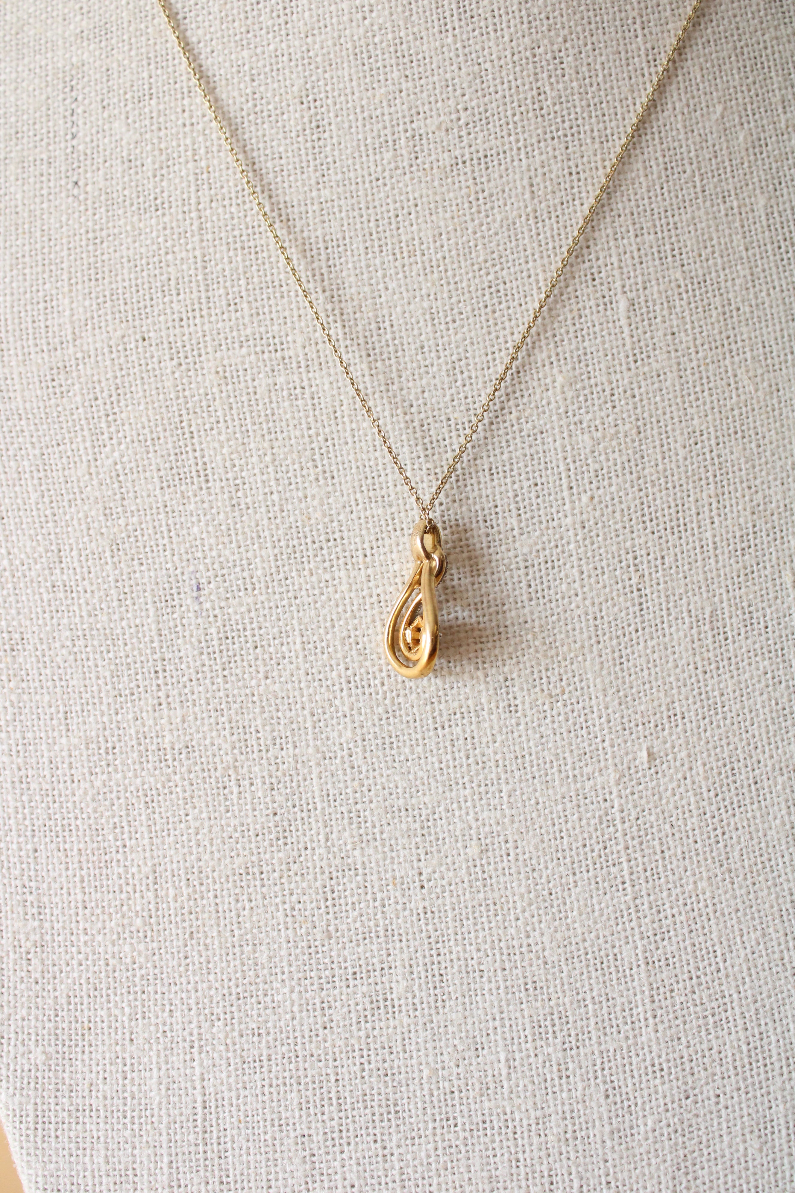 Two-Toned Gold Infinity Pendant Necklace