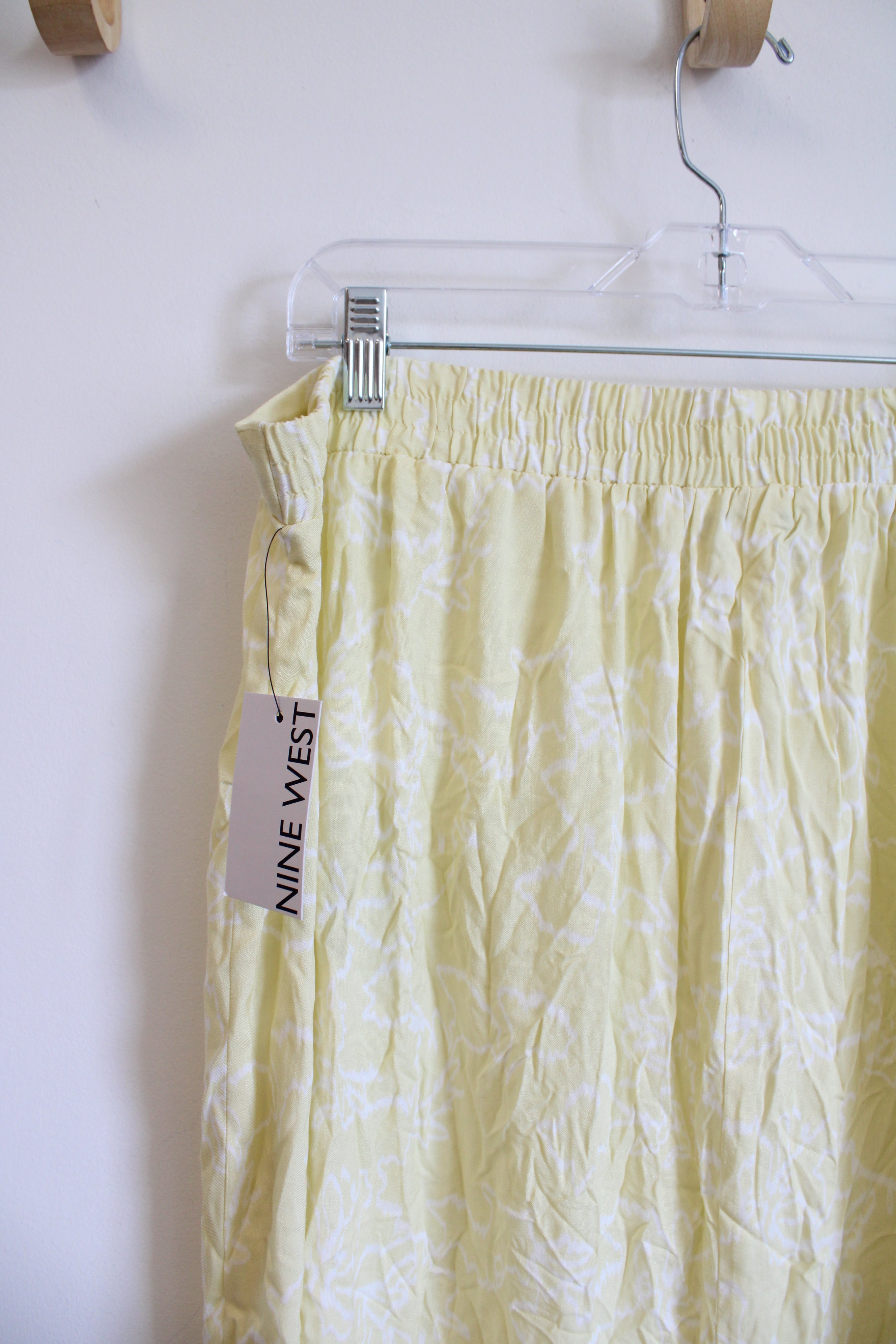 NEW Nine West Yellow & White Floral Midi Skirt | XL