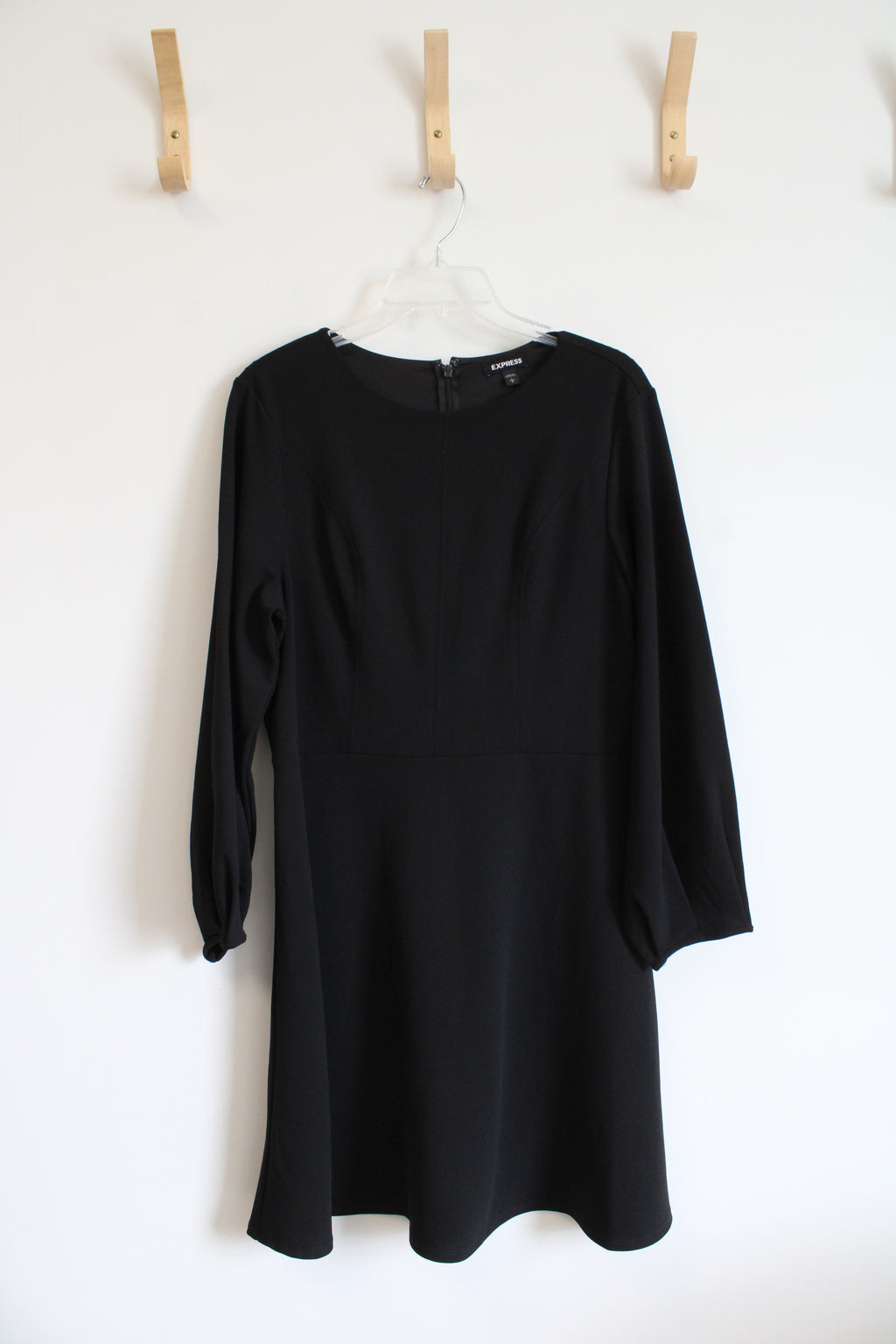 Express Black Long Sleeved A-Line Dress | L