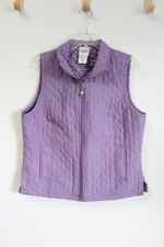 Scandia Woods Purple Quilted Zip Up Vest | M