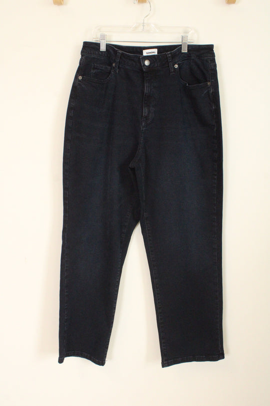 Sonoma High-Rise Curvy Straight leg Dark Blue Jeans | 14