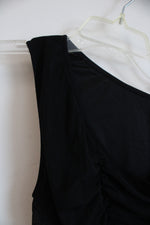 BTFBM Black Ruched One Shoulder Bodycon Mini Dress | S