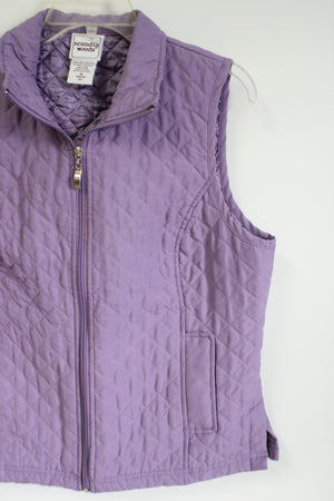 Scandia Woods Purple Quilted Zip Up Vest | M