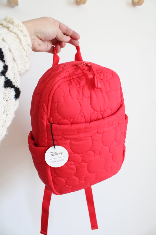 NEW Vera Bradley Disney Red Quilted Small Backpack