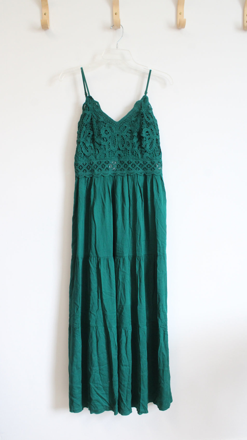 NEW Dorkuritu Emerald Green Lace Bodice Maxi Dress | M