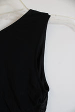 BTFBM Black Ruched One Shoulder Bodycon Mini Dress | S