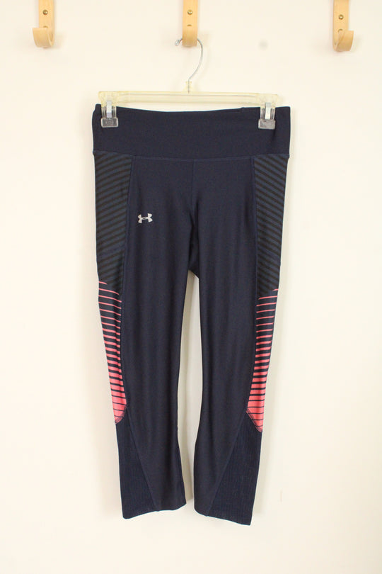 Under Armor Blue and Pink Cropped Leggings | S