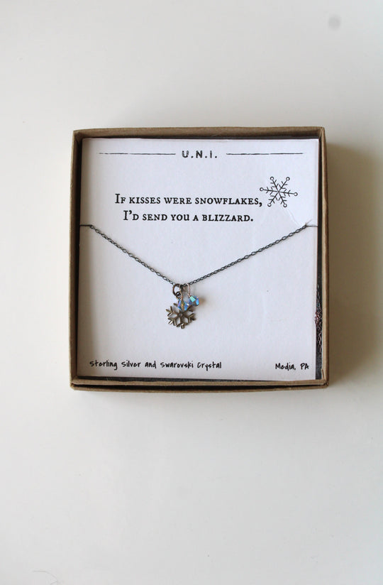 Sterling Silver & Swarovski Crystal Snowflake Necklace