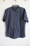 Molokai Surf Co. Blue Shark Patterned Shirt | XL