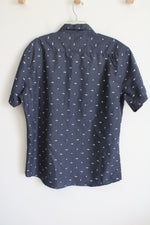 Molokai Surf Co. Blue Shark Patterned Shirt | XL