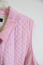 Denim & Co. Pink Sleeveless Quilted Lightweist Vest with Zipper Pockets | 2XL