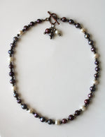 Genuine Black & Purple Pearl Necklace