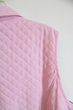 Denim & Co. Pink Sleeveless Quilted Lightweist Vest with Zipper Pockets | 2XL