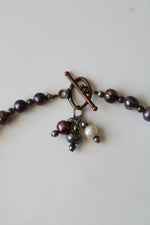 Genuine Black & Purple Pearl Necklace