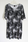 Rafaella Black Palm Cotton Dress | XL