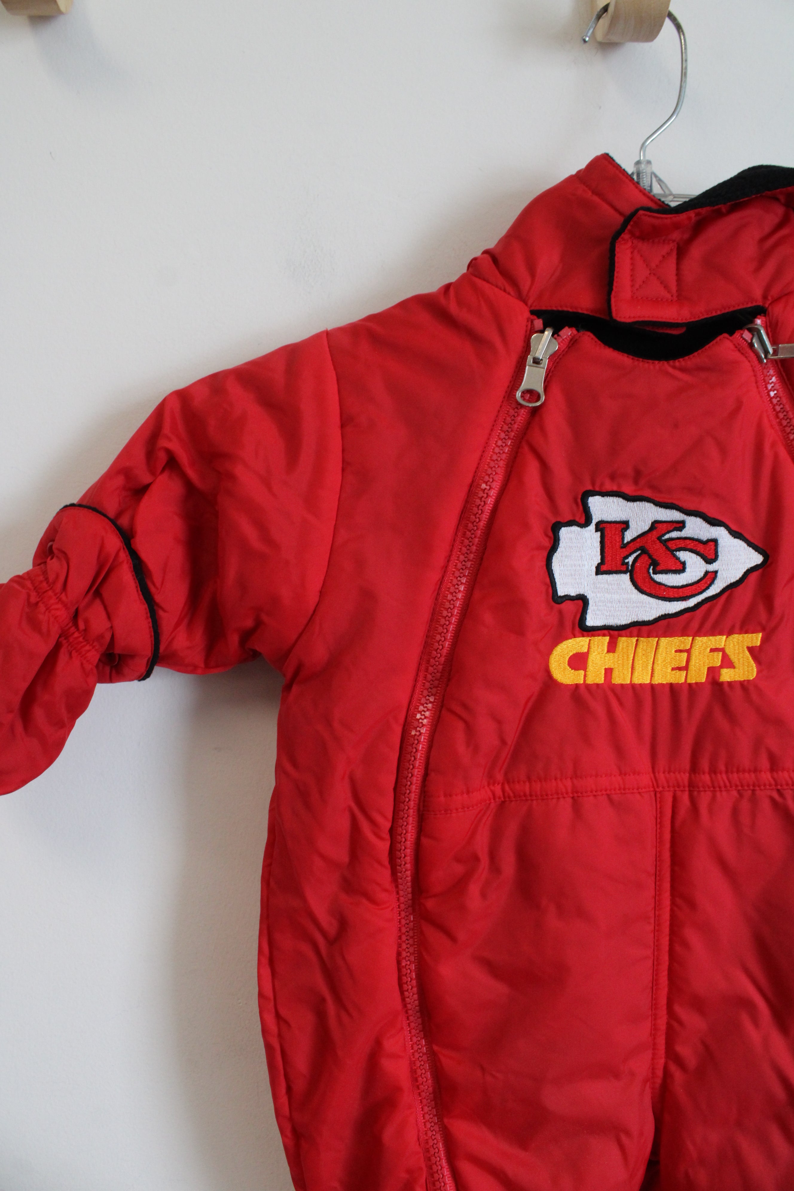 NEW Professional Sports Club Red Kansas City Chiefs Black Fleece Lined Snow Suit | 3-6 MO