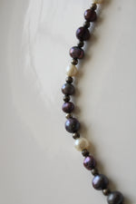 Genuine Black & Purple Pearl Necklace