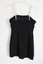 Shein Black Woven Pink Bow Mini Dress | S