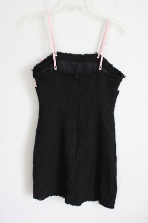 Shein Black Woven Pink Bow Mini Dress | S