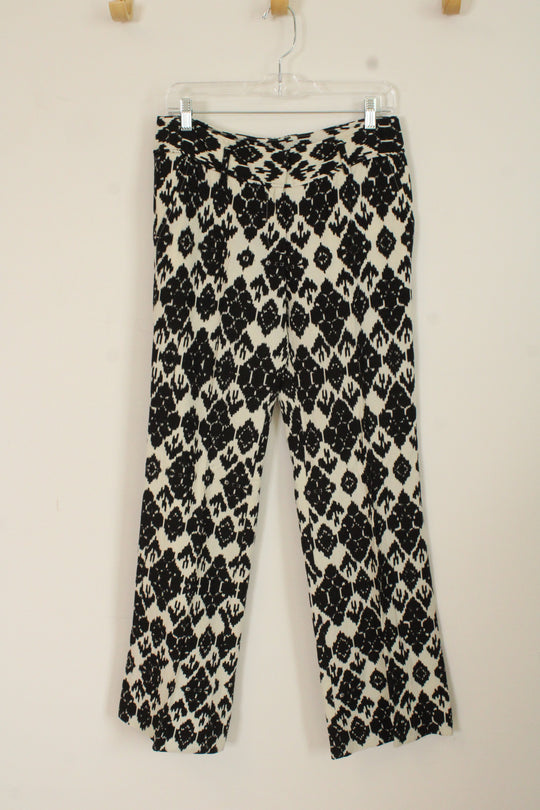 Ann Taylor Loft Black and White Patterned Marissa Trouser Size 2