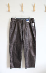 NEW Old Navy High Rise O.G. Loose Brown Metallic Jeans | 14