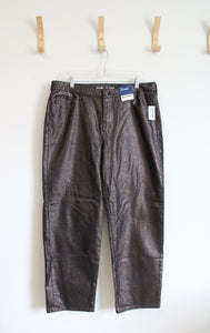 NEW Old Navy High Rise O.G. Loose Brown Metallic Jeans | 14