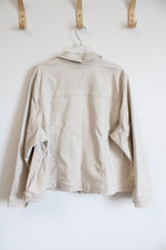 Kim Gravel Belle Sand Bar Denim Femme Flutter Ruffle Jacket | 3XL