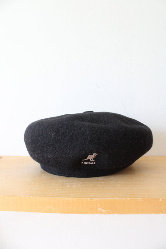 NEW Kangol Wool Blend Black Beret Cap | S