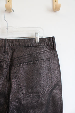 NEW Old Navy High Rise O.G. Loose Brown Metallic Jeans | 14