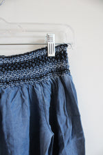 NEW Francesca's Blue Denim Off The Shoulder Top with Smocked Detailing | L