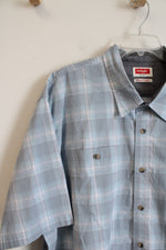 Wrangler Flex For Comfort Blue & White Plaid Button Down Shirt | 3XL