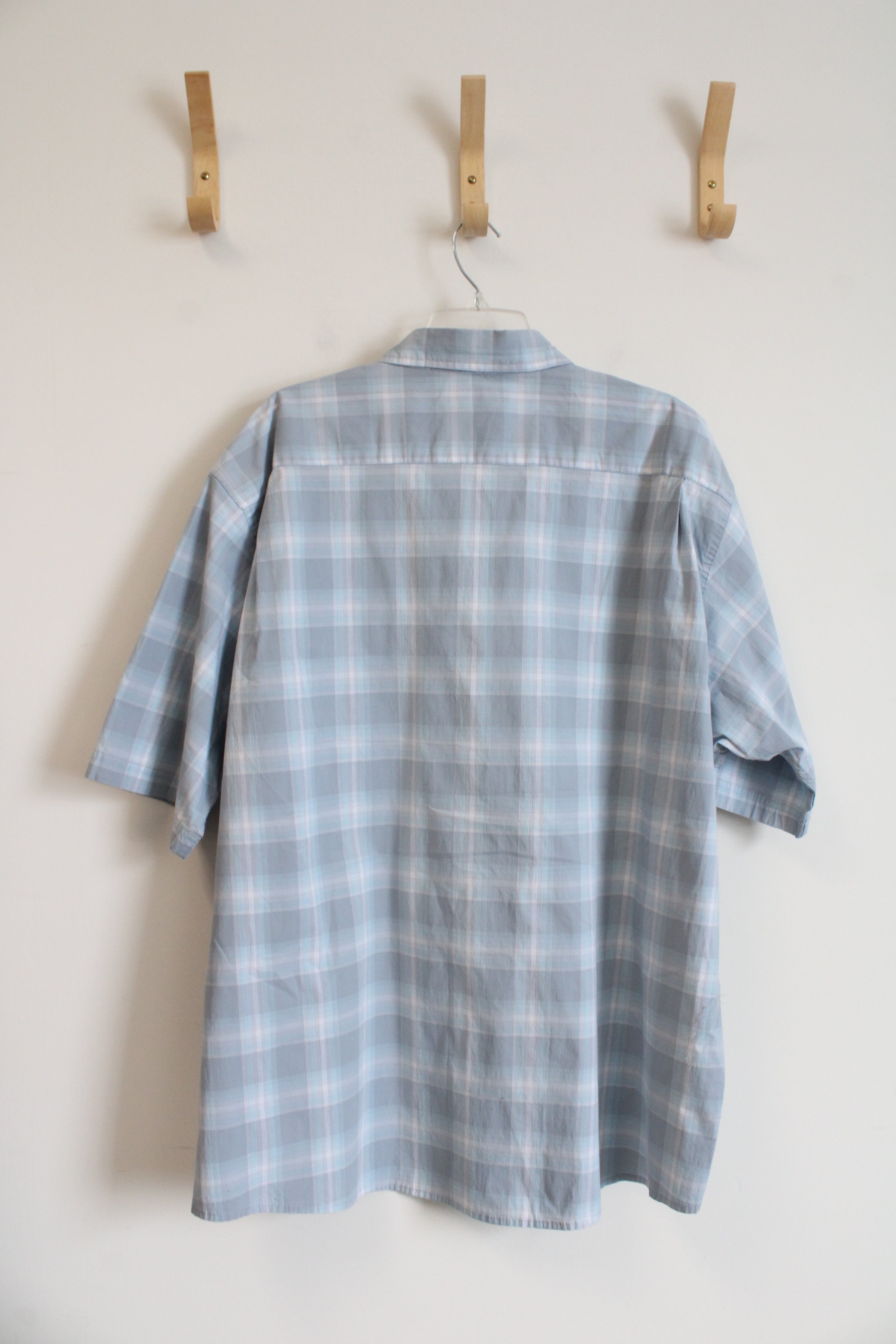 Wrangler Flex For Comfort Blue & White Plaid Button Down Shirt | 3XL