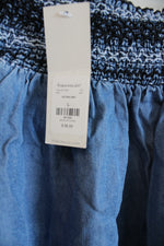 NEW Francesca's Blue Denim Off The Shoulder Top with Smocked Detailing | L
