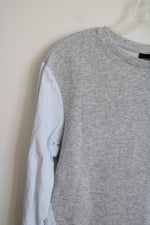 Who What Wear Gray Blue Sweatshirt Cotton Shirt | XS
