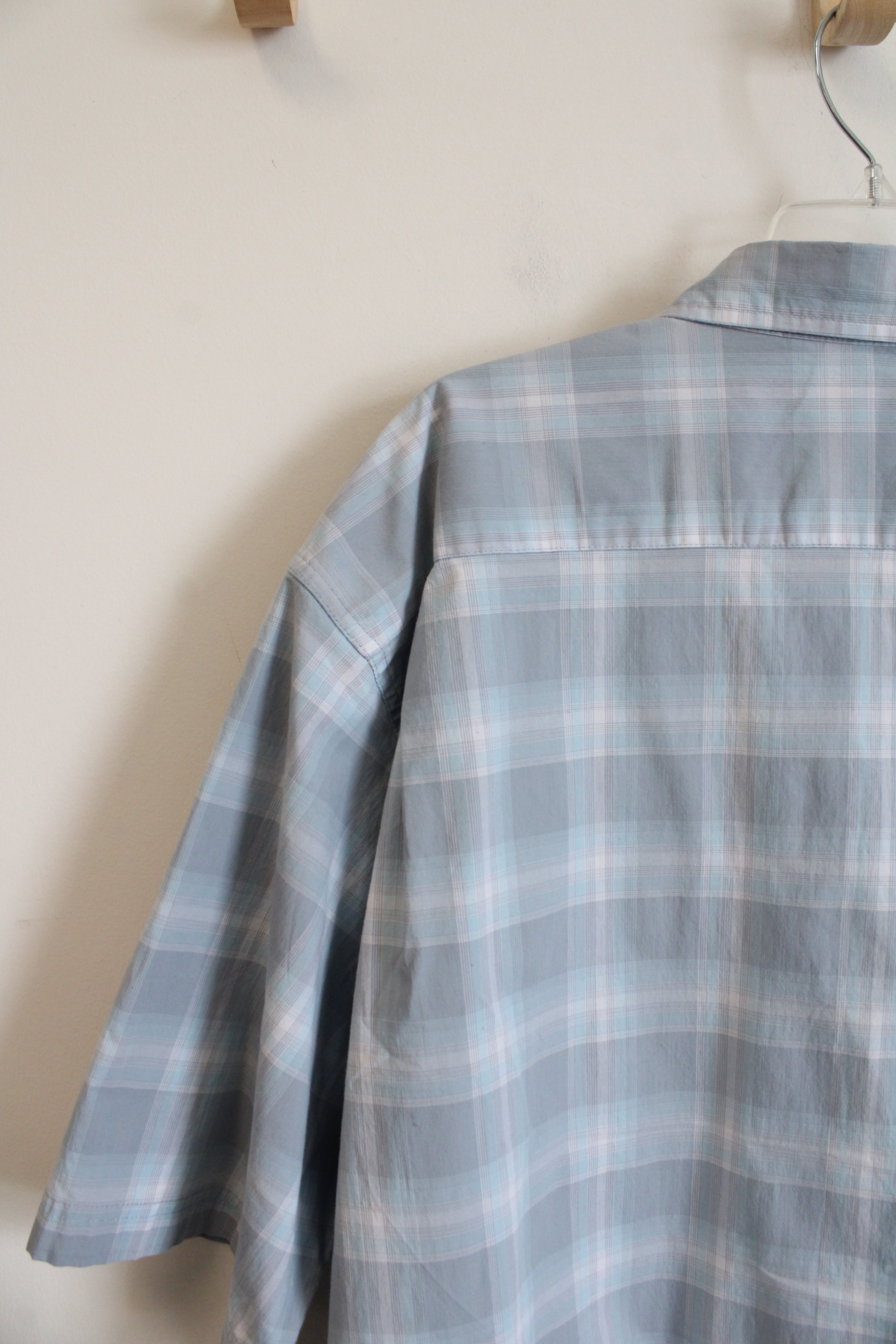 Wrangler Flex For Comfort Blue & White Plaid Button Down Shirt | 3XL