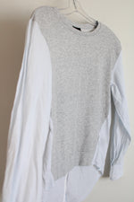 Who What Wear Gray Blue Sweatshirt Cotton Shirt | XS