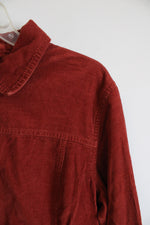 Architect Rust Red Corduroy Button Down Long Sleeve Jacket | M