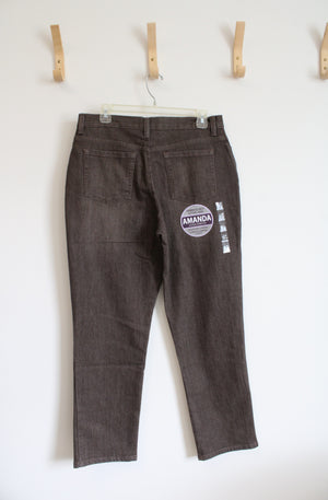 NEW Gloria Vanderbilt Sulphur Brown Amanda Pants | 12 Short