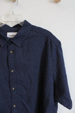 Goodfellow & Co. Standard Fit Navy & White Dotted Button Down Shirt | XXL