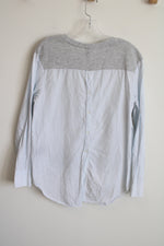 Who What Wear Gray Blue Sweatshirt Cotton Shirt | XS