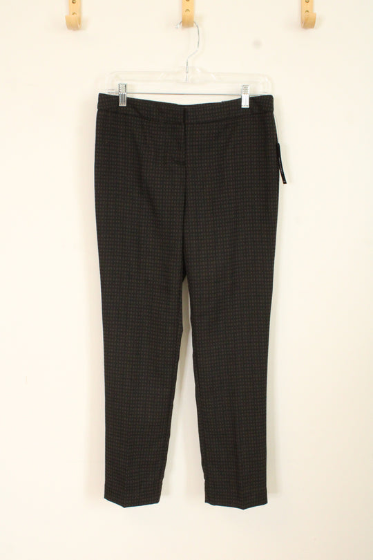 Worthington Low-rise Slim Fit Black and Brown Checkered Dress Pants | 4