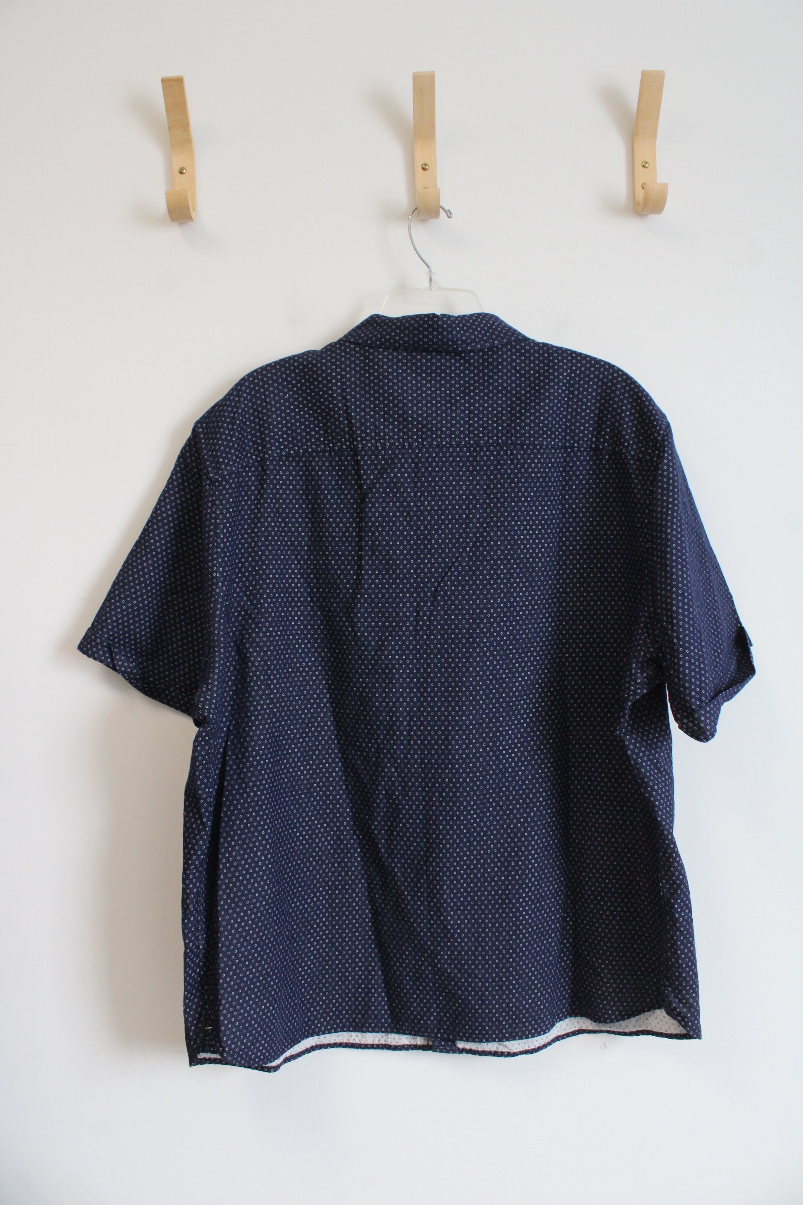 Goodfellow & Co. Standard Fit Navy & White Dotted Button Down Shirt | XXL