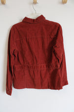 Architect Rust Red Corduroy Button Down Long Sleeve Jacket | M
