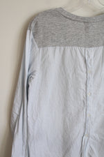 Who What Wear Gray Blue Sweatshirt Cotton Shirt | XS