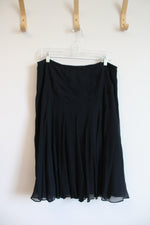 Jones New York Black Pleated Silk Skirt | 12