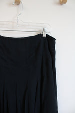 Jones New York Black Pleated Silk Skirt | 12
